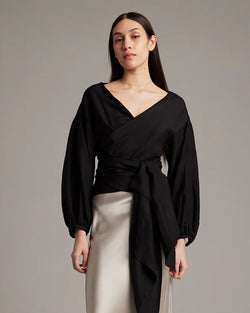 Peasant Top Blouse | Black