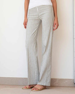 Flavia Bengal Stripe Pant | Olive