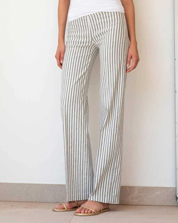 Flavia Bengal Stripe Pant | Olive