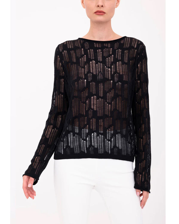 Beni Crewneck Top | Black