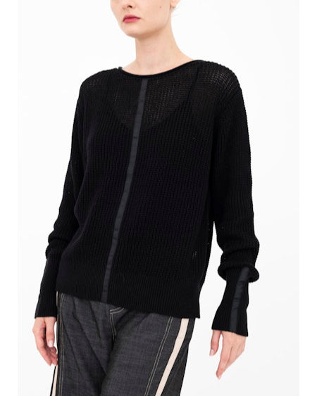 Bernette Waffle Crew | Black