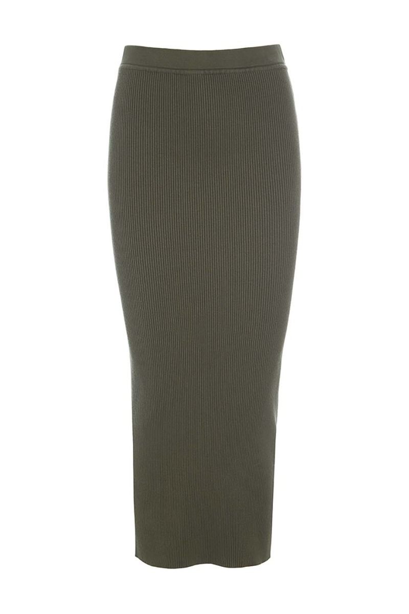 Ribbed Knit Skirt | Deep Forest