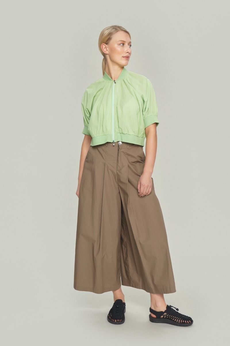 Paper Poplin Wide Leg | Chocolate Chip