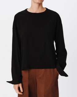 ATM Jersey Longsleeve Tee w/ Button Cuff Black sold at well heeled