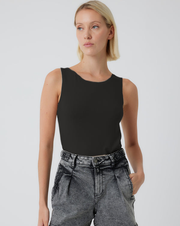 Soft Touch Crew Tank | Noir