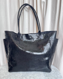 Slouchy Pocket Tote | Black Cross