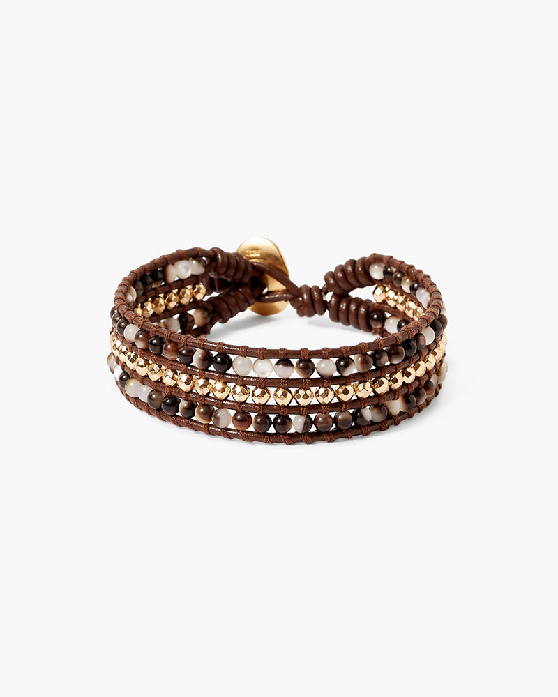 Black Mother of Pearl Single Wrap Bracelet