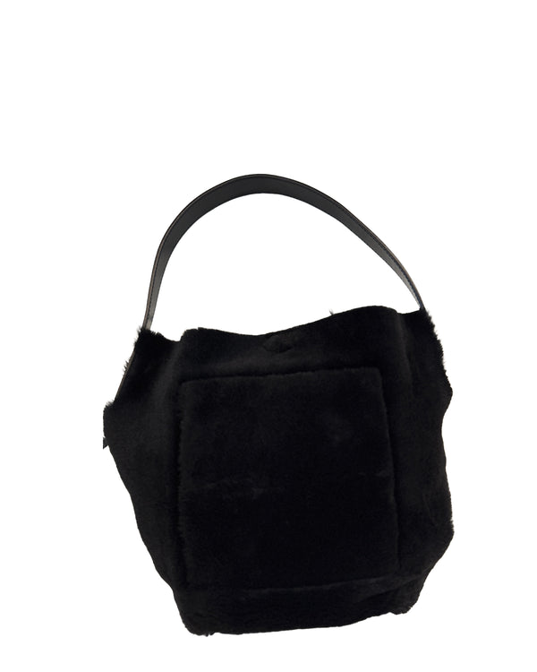 Small Hobo Shearling | Black Shearling
