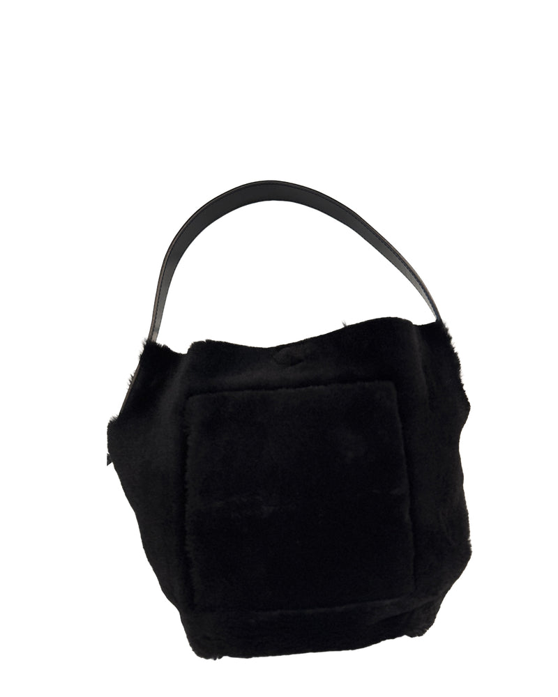 Small Hobo Shearling | Black Shearling