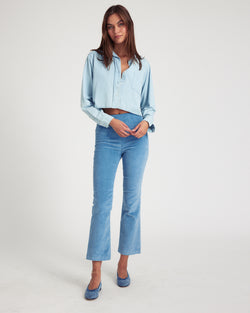 Corduroy Cropped Flare | Chambray