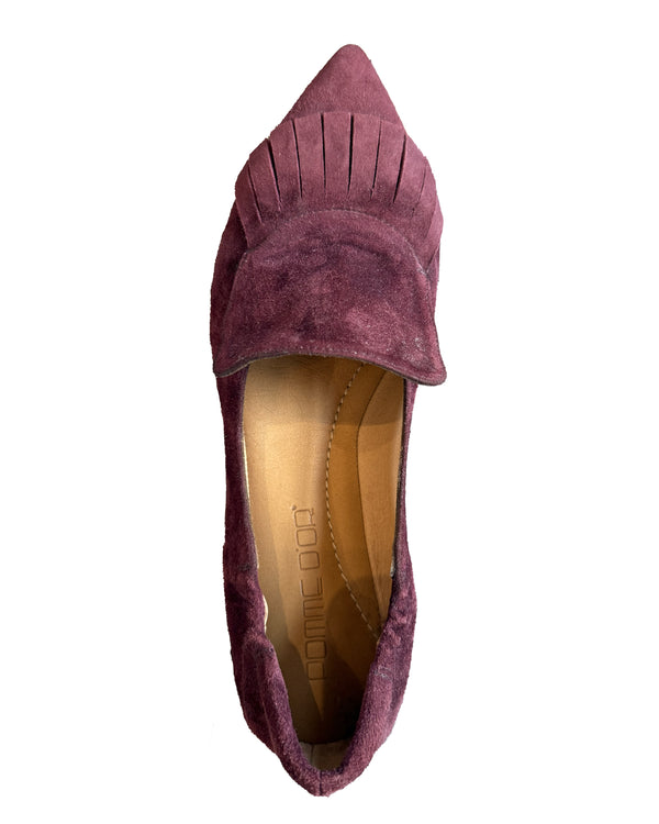 Suede Smoking Shoe With Fringe | Bordeaux