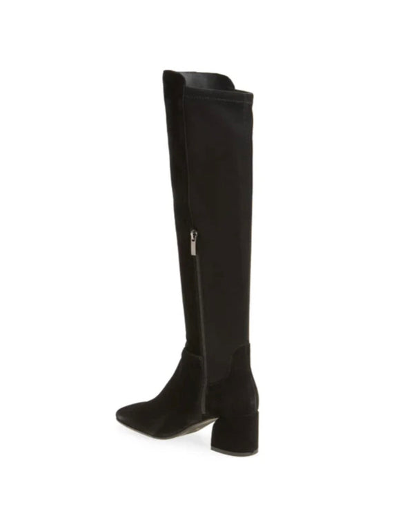 Brandice Over-the-Knee Block Heel Boot | Black Suede