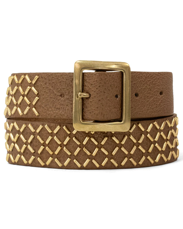 Capri 1.5" Plain Belt in Bronze Vision