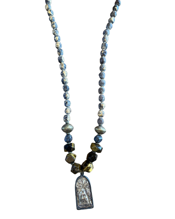 Gold Leaf and Agate Necklace