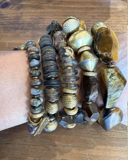 Brown & Brass w/Agate Bracelets