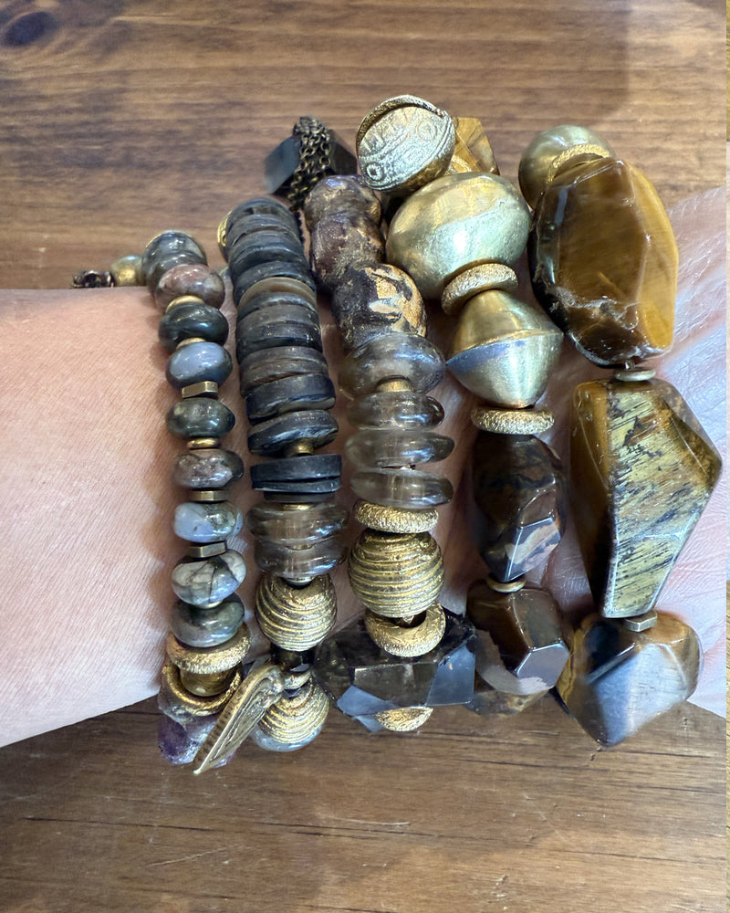 Brown & Brass w/Agate Bracelets