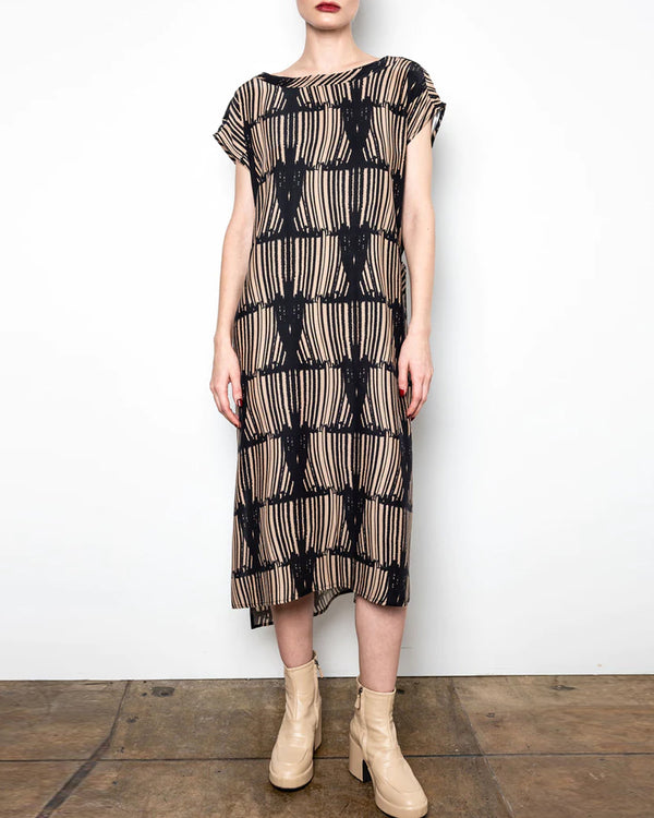 Uriela Silk Tee Dress in Brush Print
