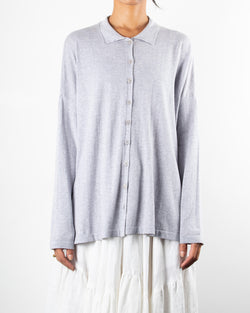 Knit Shirt Cardigan | Light Grey