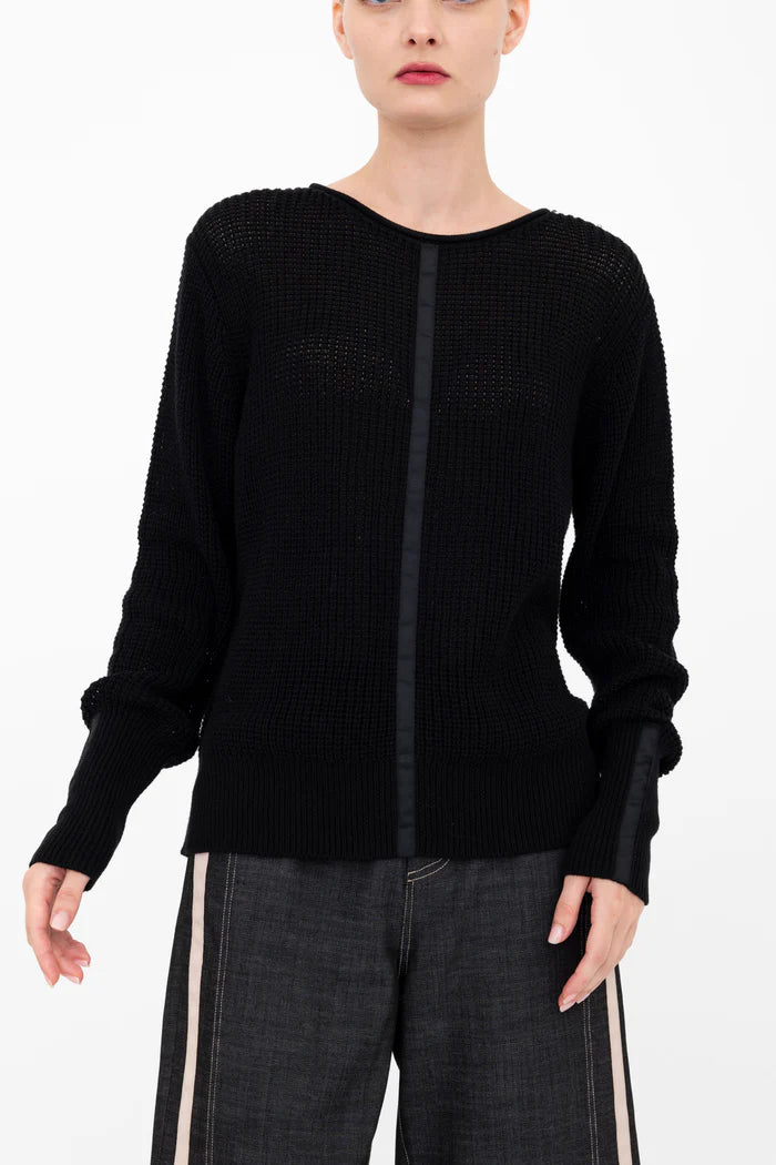 Bernette Waffle Crew | Black