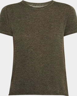 Short Sleeve Cashmere Crewneck | Army