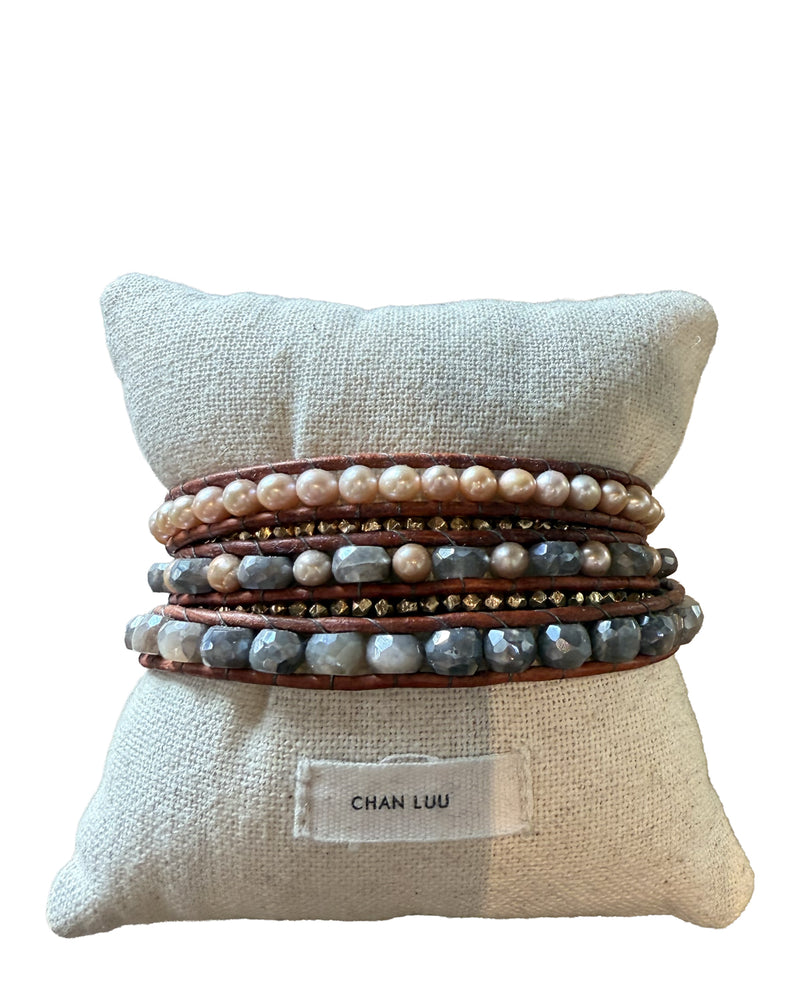 Chan Luu Wrap Bracelet Champagne Pearl Mix