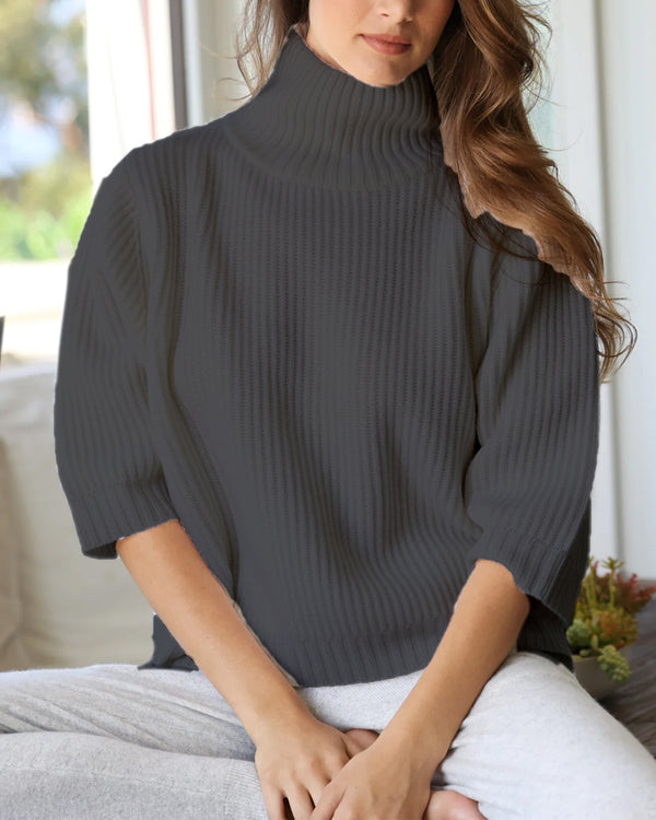 Fenner 3/4 Sleeve Turtleneck | Charcoal