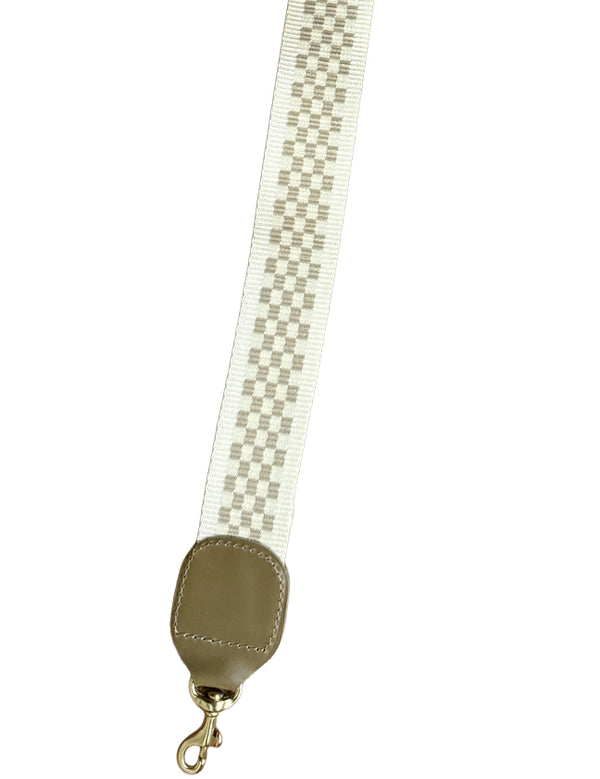 Clare V. Adjustable Crossbody Strap Khaki Checker shop at well heeled vermont