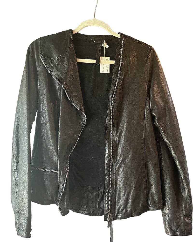 Marco Delli Chelsea Leather Jacket Black shop at well heeled