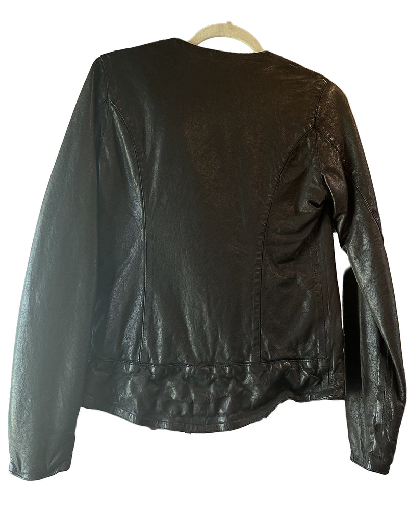 Marco Delli Chelsea Leather Jacket Black shop at well heeled vermont