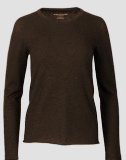 Long Sleeve Cashmere Crew Neck | Chocolate