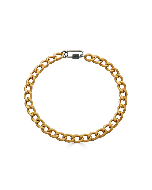 Chunky Matte Gold Silver Clasp Necklace