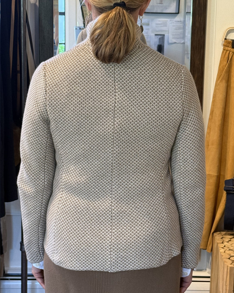 Lamberto Losani Blazer Chicco Riso in Cream well heeled boutique stowe vermont backview