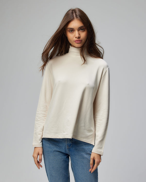 Soft Touch Long Sleeve Mock Neck | Cream