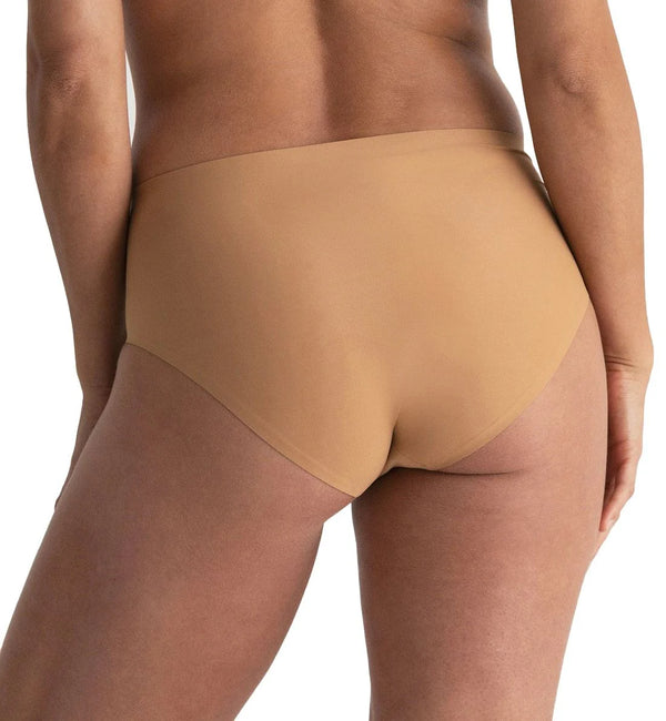 Tan high-waisted underwear Evelyn & Bobbie High Waisted Retro Bikini in Mica well heeled boutique stowe vt backview
