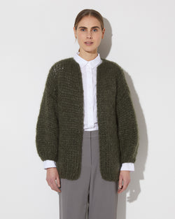 Mohair Big Cardigan | Khaki