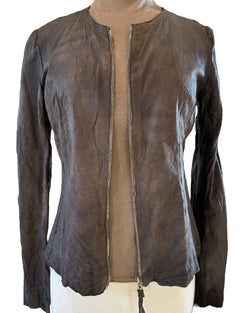 Skin Leather Jacket | Testa De Moro (Brown)