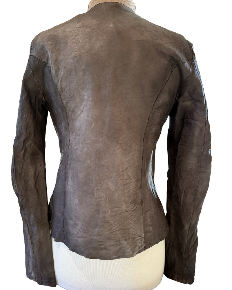 Skin Leather Jacket | Testa De Moro (Brown)