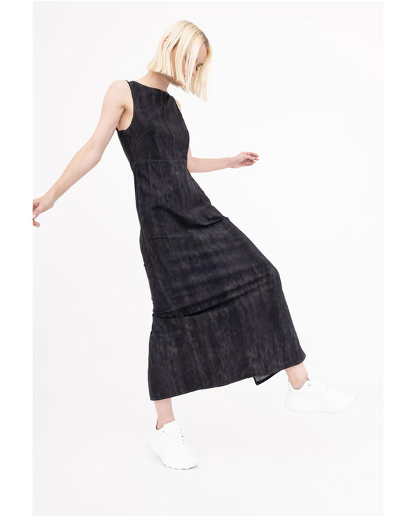 Bergenia Scuba Tank Long Dress | Black