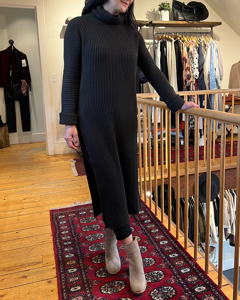 Cashmere Turtleneck Midi Dress | Dark Forest