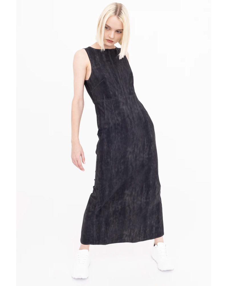 Bergenia Scuba Tank Long Dress | Black