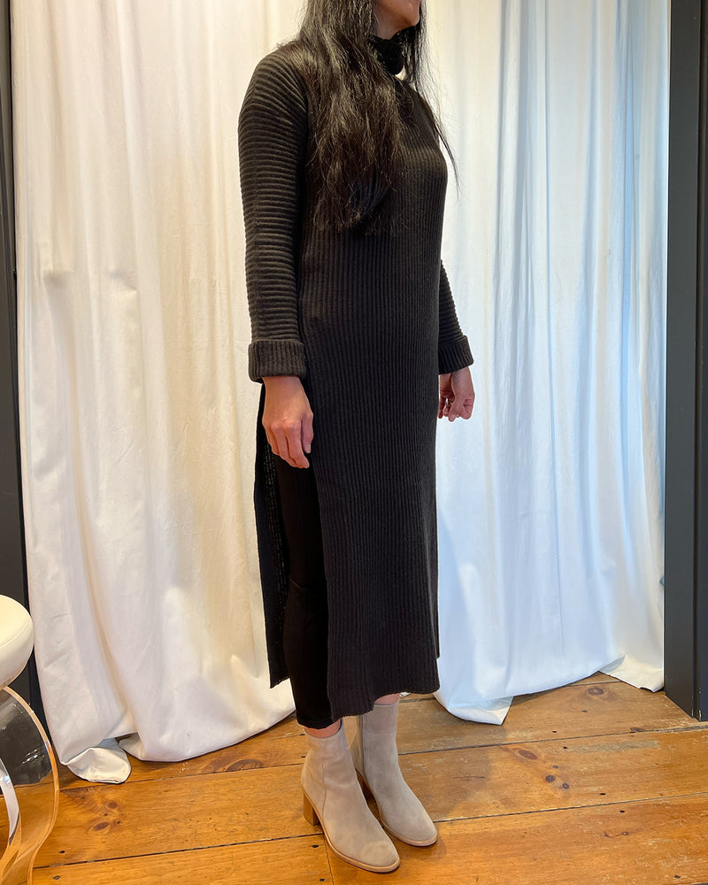 Cashmere Turtleneck Midi Dress | Dark Forest