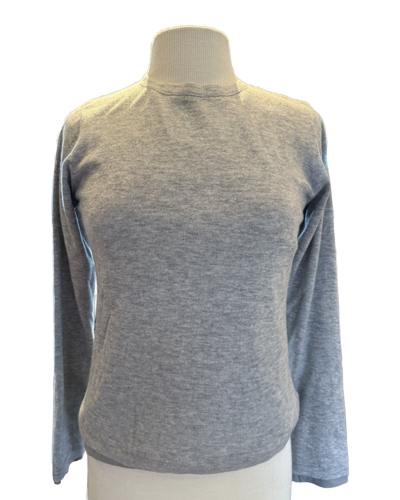 Extrafine Double Layer Cashmere L/S Crewneck | Brume Chine