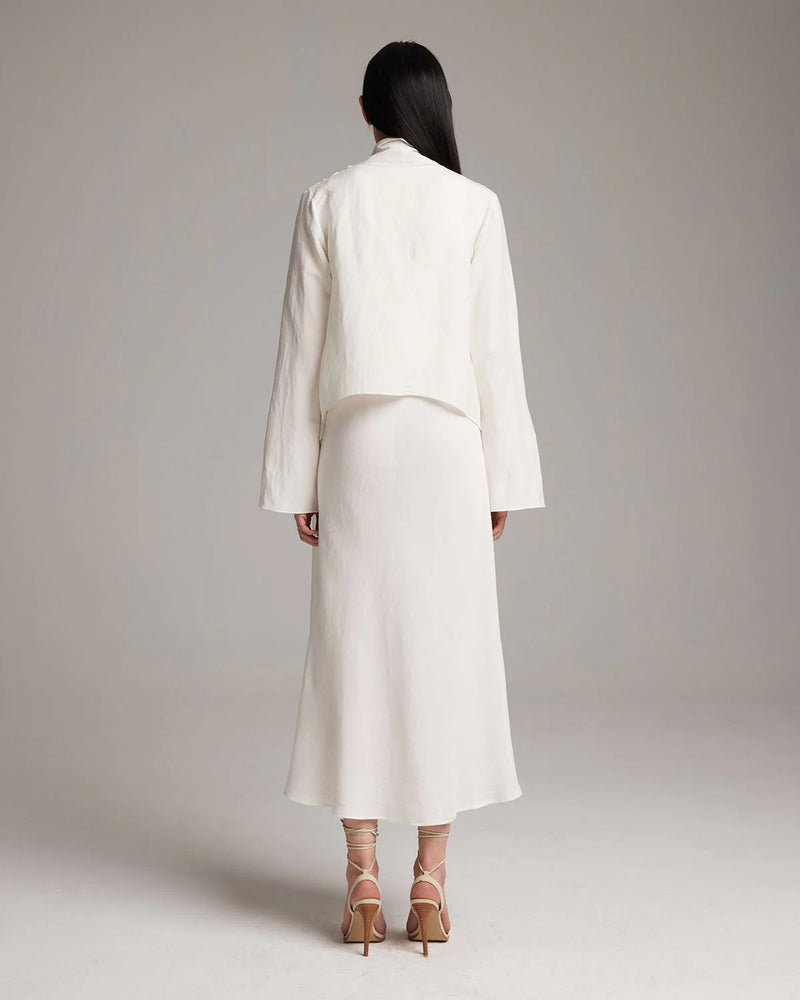 Linen Featherlight Wrap Blouse | Ivory