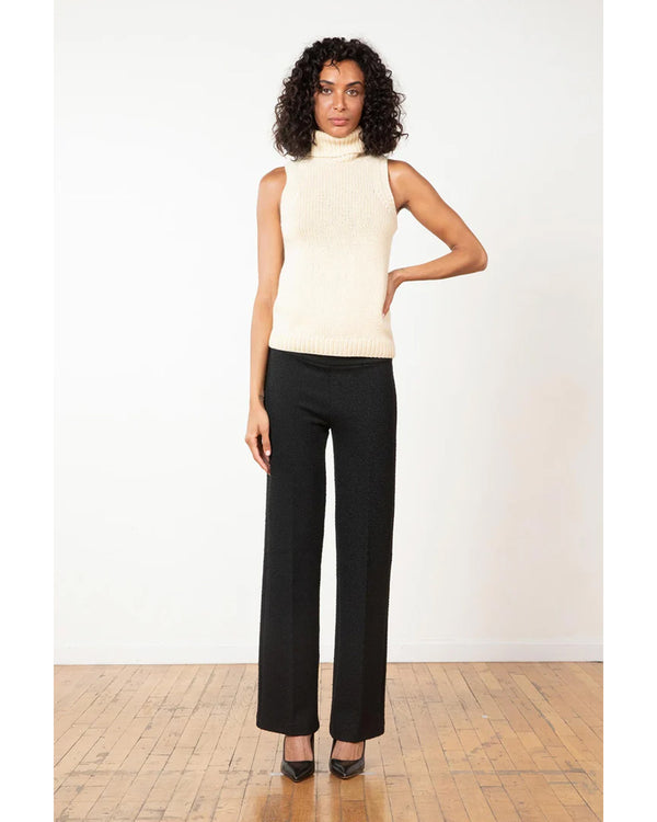 Flavia Boucle Wide Leg Pant | Black