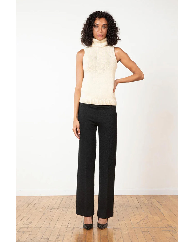 Flavia Boucle Wide Leg Pant | Black