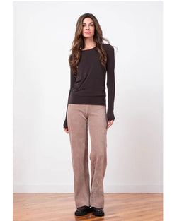 Avenue Montaigne Flavia Wide Leg Cord Cappucino shop at well heeled