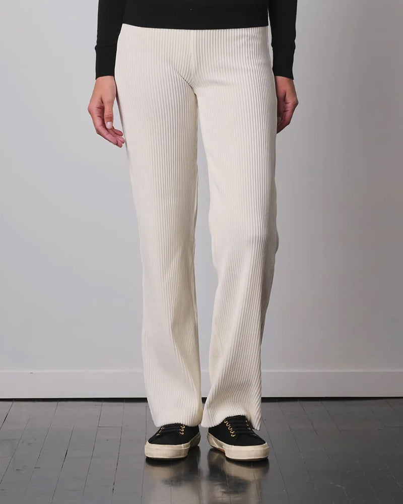 Flavia Corduroy Wide Leg Pant | Off White