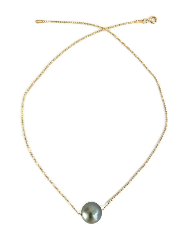Floating Pearl Necklace | Gold