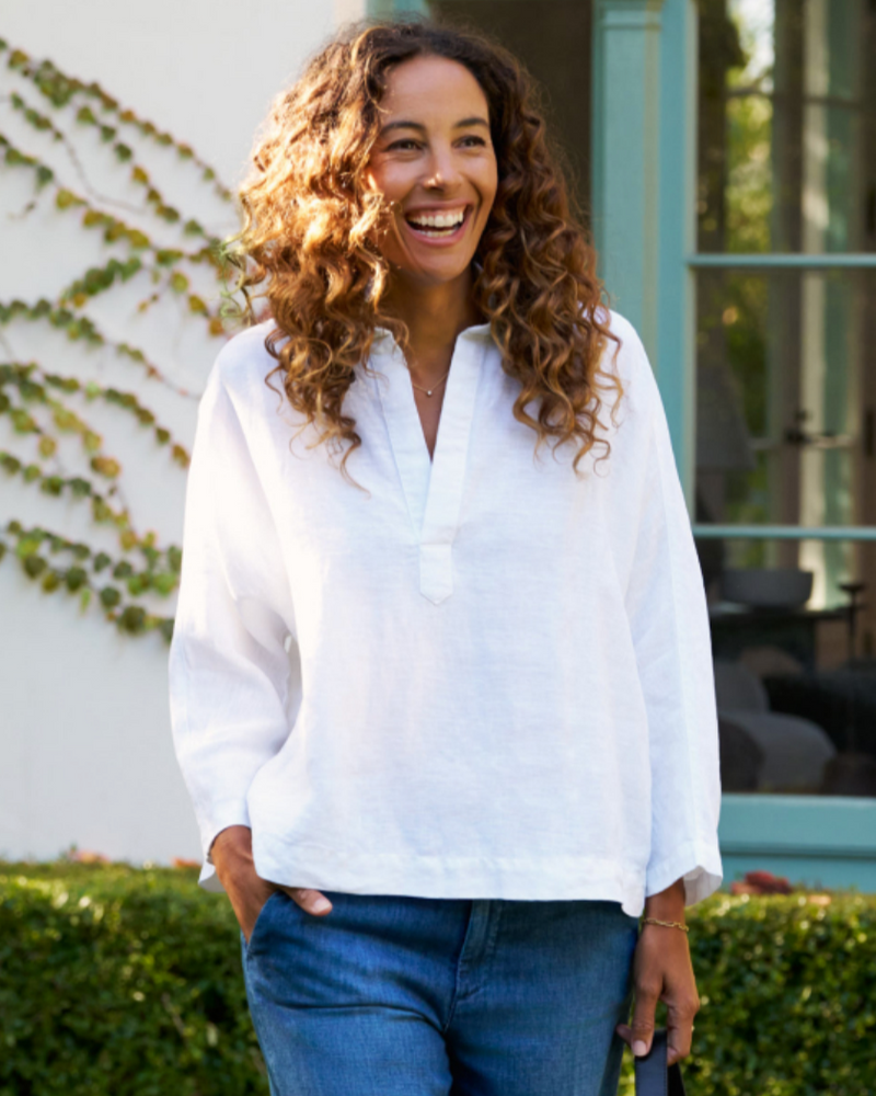 Gabi Popover Shirt | White