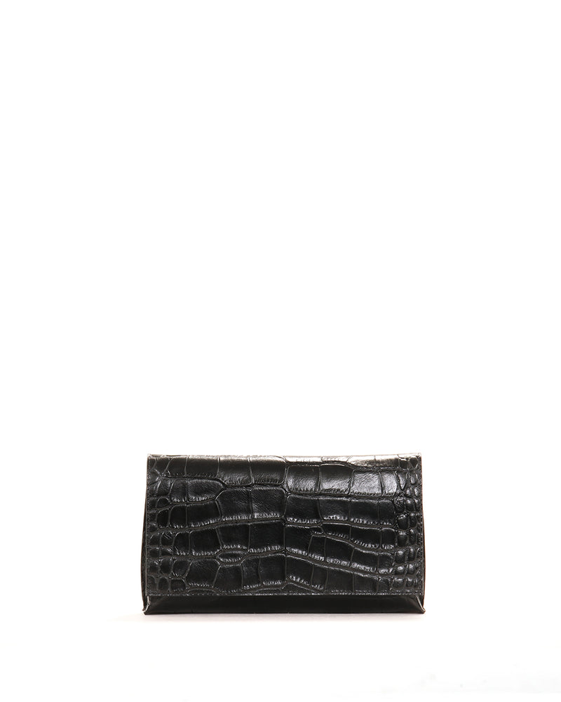 Foldover Clutch | Black Gator